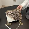 Diseño Nicho Estampado Leopardo Color Contraste Bolso Cuadrado Pequeño para Mujer 2025 Primavera Nueva Moda Distintivo Bolso de Hombro Cadena Bolso Cruzado