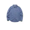 Roupas Vintage 2025 Outono Novo Estilo Japonês Simples Básico Bolso Canguru Solto Casual Xadrez Pequeno Manga Longa Camisa para Homens