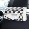 Caixa de lenços de papel para carro Love Plaid Ins Caixa de papel simples para carro com suspensão requintada Capa de lenços para cadeira de carro