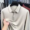 Camisa Polo de Manga Larga para Hombre de Otoño Nueva, de Alta Calidad, Transfronteriza, Casual, Versátil, Color Sólido, Camiseta de Negocios con Cuello
