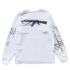 Moda Otoñal Hombres y Mujeres Calle Tendencia Retro Estampado Cuello Redondo Sudadera Camiseta de Manga Larga Y2K Ropa Transfronteriza Europea y Americana