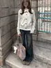 Jeans acampanados estilo americano desgastado para mujer, nueva colección de otoño, talla petite, corte holgado, efecto adelgazante, tela fluida, pantalones acampanados de largo completo