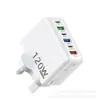 Cargador Multi-Puerto Transfronterizo 3U+3Pd Estándar Europeo, Americano y Británico Adecuado para Cabezal de Carga de Teléfono Móvil Apple Nitruro de Galio