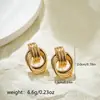 Europa y Estados Unidos transfronterizos textura moda personalidad alto sentido aretes antiguos chapados en oro de 18k geométricos irregulares aretes