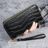 Carteira Feminina Longa Estilo 2026, Carteira Clutch Elegante com Padrão de Crocodilo, Bolsa de Mão Feminina Retro Fashion