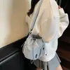 Bolsa Transversal com Cordão Novo Estilo Transfronteiriça para Mulheres, Estilo Coreano Ins Leve Casual Bolsa de Ombro, Bolsa de Mão Respirável Versátil Bolsa de Ombro