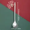 Set de vajilla popular transfronterizo, cubiertos navideños de dibujos animados creativos, tenedor de postre y cuchara de fruta de acero inoxidable 410 al por mayor
