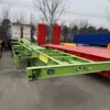 Camión de transporte de contenedores de plataforma plana con cuello de cisne esqueleto para uso portuario, suspensión de aire, servicio pesado