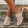 Verano Transfronterizo Comercio Exterior Nuevo 2025 Sandalias de Cuña Baotou para Mujer Moda Europea y Americana Talla Grande Sandalias de Tacón Alto Moda Femenina