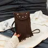 Bolso con Borlas para Mujer 2026 Nuevo Estilo Coreano Moda Remache Bolso de Hombro Único Tacto de Alta Gama Bolso Cruzado Versátil Bolso para el Día a Día