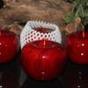 Adorno de Manzana Tallada Hecho de Madera Nanmu Dorada con Grabado de Sándalo, Manzana Violeta, Regalo para la Noche de Navidad