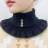 Bufanda de terciopelo imitación visón para mujer, jersey de otoño e invierno, engrosada, cálida, cortavientos, a prueba de frío, versátil, cuello, cuello falso, bufanda de punto