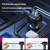 Cargador de coche para encendedor de cigarrillos de tres puertos de carga rápida de fábrica, cable retráctil, carga súper rápida PD