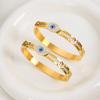 Nueva Pulsera Hueca de Diamantes Ojo de Diablo de Acero de Titanio Chapado en Oro de 18K de Lujo Ligero con Diseño Retro Transfronterizo Venta al por Mayor de Joyería
