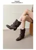 Botines de mezclilla plisados geniales estilo callejero, nuevas botas de montar de moda otoño/invierno 2026 con punta fina para pierna de pantalón, Botas Martin