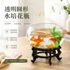 Tanque de cría de tortugas transparente engrosado con forma de tambor redondo, pecera de vidrio DIY de micro paisajismo creativo de escritorio