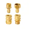 Kit de conexão rápida para lavadora de alta pressão Conector de conexão rápida para mangueira 3/8 Cabeça macho e fêmea de latão 1/4 Conjunto de quatro peças