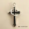 Anillo de Plata Retro Cruzado Collar de Suéter Hombres Mujeres Moderno Genial Calle Hip Hop Versátil Estudiante Pareja Accesorios