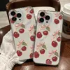 Sitio Independiente Más Vendido Funda con Lazo de Cereza Adecuada para Apple 17 Pro, Funda de Teléfono Anticaídas Minimalista Linda para iPhone 16