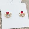 Aretes Cornucopia Sentido de Diseño Nicho Aretes Yuanbao Verano Pequeños Transparentes Retro 2021 Nueva Moda