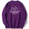 Moletom Redondo com Estampa de Padrão Periférico da Série de TV Europeia e Americana Outer Banks Top de Lã Camiseta Retrô