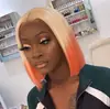 Peluca nueva transfronteriza peluca europea y americana femenina anime cos pelo corto liso mechas moda degradado mecanismo fibra química tocado