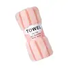 Toalla Absorbente de Terciopelo Coral para Lavado Facial, Rayada, Transpirable, No Suelta Pelusa, Uso Doméstico para Adultos, Secado Rápido para Baño y Secado de Cabello, Venta al por Mayor