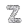 Pendente Balão de Letra Inglesa com Zircônia Incrustada em Cobre 18K Oco Full Diamond Europeu e Americano Transfronteiriço Colar Feminino Ins High-End