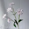 Flores Lírio Artificiais de 5 Cabeças com Pétalas Duplas para Decoração de Casamento e Cena de Hotel, Arte Floral, Flores Artificiais Atacado, Flores Artificiais