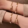 Estilo Ins Europeo y Americano Diseño de Moda Minimalista Colgante de Oso con Circonita 5A Pulsera de Bolas Redondas Acero Inoxidable Joyería Elegante Transfronteriza