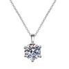 Venda quente chapeado 18K platina diamante de alto carbono clássico seis garra diamante pingente fresco simples clavícula corrente pingente