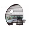 Silla Creativa de Ratán para Exteriores Silla Jaula de Pájaros de Ratán para Patio Sofá de Ratán Escandinavo Combinación de Hotel Sala de Sol Terraza de Ocio