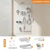 Painel perfurado colorido inspirado em dopamina para decoração de parede da sala de estar, um novo suporte de armazenamento de metal espessado com fixações magnéticas, projetado para ocultar imperfeições