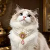 Collar para Mascota Gato Transfronterizo Perla Princesa Oso de Peluche Collar para Perro Pequeño y Grande Joyería Accesorios de Cumpleaños