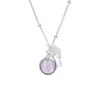 Plata de Ley S925 Nuevo Collar de Bolsa de la Suerte de Amatista Natural Estilo Étnico para Mujer Cadena para Clavícula Ruyi Bolsa de la Suerte Diseño de Nicho