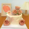 Decoración de Pastel de Rosa Simulada Enchufe Día de San Valentín Chino Fiesta de Cumpleaños de Diosa Mesa de Postres Decoración Hermosa