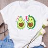 Mulheres Bonito Abacate Casal Amor Desenho Animado Frutas Roupas Estampadas Camiseta Feminina Estampada Top Roupas Doces