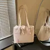 Bolsa Tote Padrão Diamante Estilo Coreano Nova Primavera Bolsa de Ombro Feminina com Laço Versátil para o Dia a Dia Grande Capacidade Bolsa de Mão