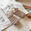 Sandalias de Verano para Niñas de 3 a 6 Años, Sandalias Romanas de Moda Estilo Coreano con Suelas Suaves, Diseño Hueco, Zapatos de Playa Transpirables para Niños