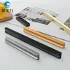 Armario de ropa moderno de aluminio con cabeza redonda, manija de un metro para armario, cajón de locomotora nuevo, manija extendida negra mate, gris, dorado