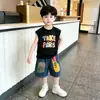 Conjunto de Chaleco de Verano para Niños, Elegante Conjunto de Dos Piezas con Shorts de Mezclilla para Niños Pequeños, Nueva Moda 2026 Ropa Infantil