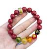 Cinábrio Roxo Areia Dourada Cinco Vias Deus da Riqueza Amuleto Pulseira de Mão Simples Pulseira Benmingnian Joia para Homens e Mulheres