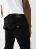 Jeans de Marca Americana de Moda de Calle Auténtica Transfronteriza Y2K Blanco Raya Gruesa Buda Rectos Casuales para Hombre