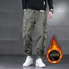 Pantalones Crock Multibolsillos para Hombre Marca de Moda ins Talla Grande Pantalones Holgados Otoño e Invierno Nuevos Terciopelo Engrosado Pantalones Casuales