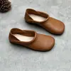 Zapatos de vestir individuales de dos vías hechos a mano retro con grulla de almohada blanca, colección primavera-verano 2026, punta cuadrada, suela plana, estilo étnico único, zapatos de mujer de alta calidad, negro