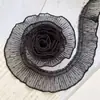 Encaje plisado de malla de puntos blanco y negro de 4 cm de ancho, accesorios para el cabello, decoración para muñecas de pastel, manualidades para hacer tú mismo