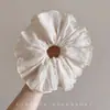 Anillo para el cabello de intestino grueso plisado de alta calidad, cuerda para el cabello en blanco y negro, flor para la cabeza, accesorios para el cabello que combinan con todo, cuerda para la cabeza elástica alta de verano simple de Corea del Sur