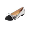 Zapatos Planos de Cuero Genuino Estilo Pequeño Fragancia con Lazo para Mujer 2026 Nuevo Estilo Boca Baja Slip-on Wanzai Commute Bailarinas