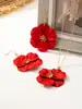 Moda Cruzada Europeia e Americana Venda Quente Tendência Retrô Laqueado Multicolorido Estilo Floresta Floral Conjunto de Brincos e Colar para Menina