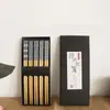 Palillos de bambú estilo japonés, antideslizantes, vajilla impresa vintage para uso doméstico, al por mayor